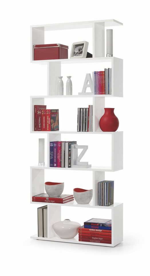 habeig Raumteilerregal Stufenregal Bücherregal Hochregal Raumteiler Wohnzimmer 192x80x24cm, als Raumteiler nutzbar Bild 5