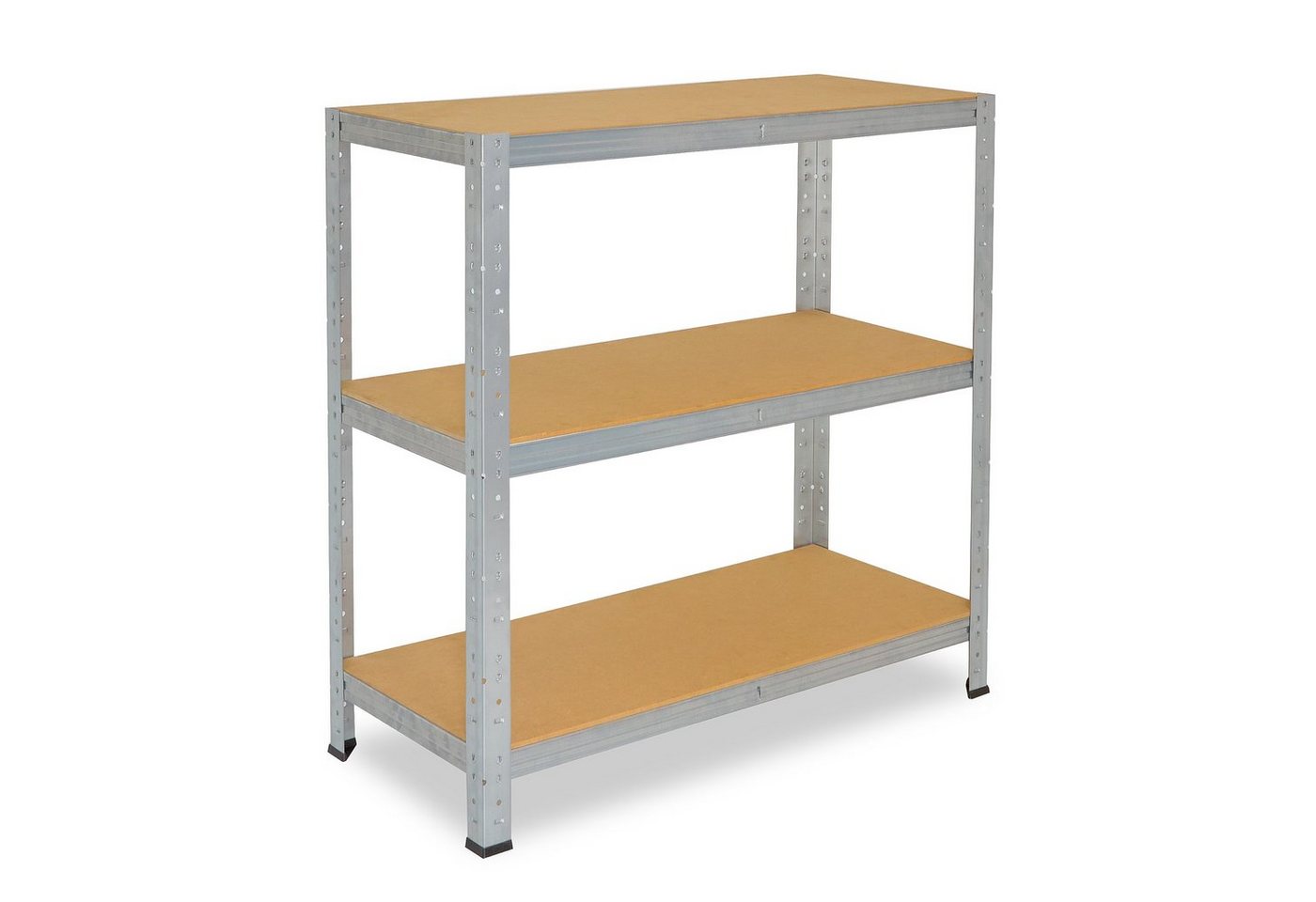 shelfplaza Schwerlastregal HOME, 115x120x60cm verzinkt, 3 Böden, Kellerregal, Garagenregal, Steckregal