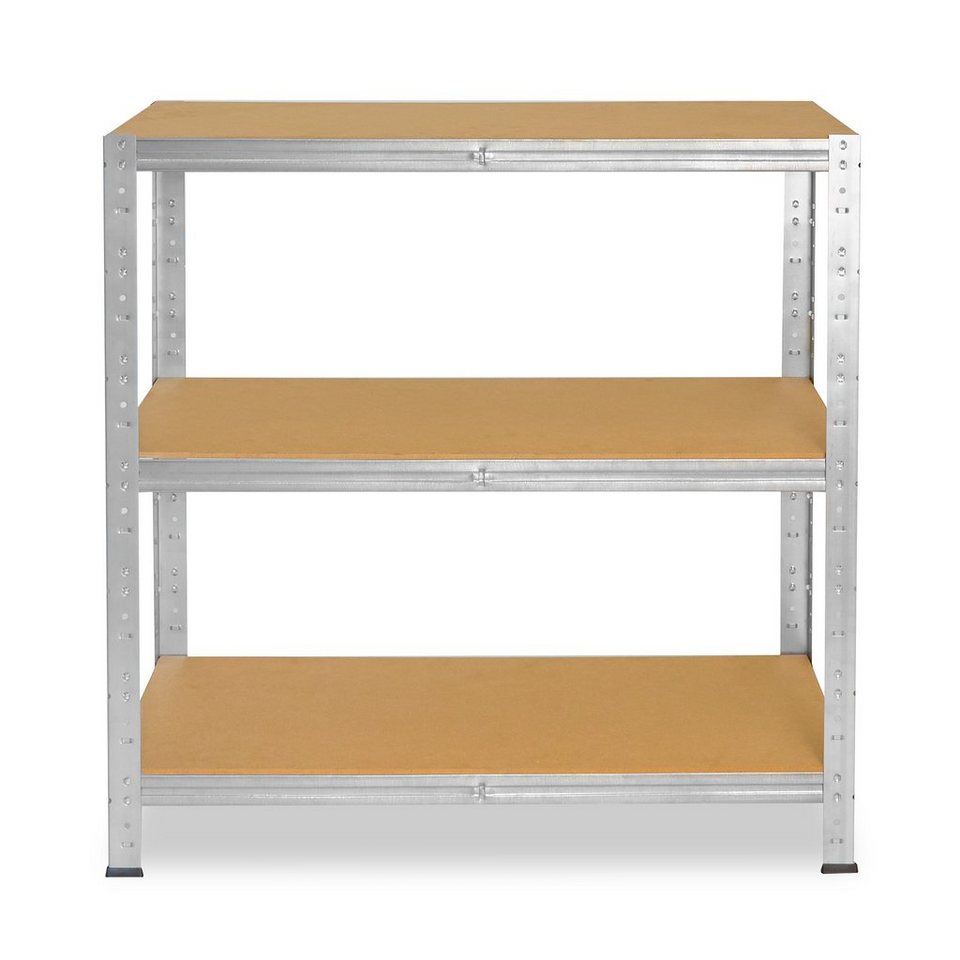 shelfplaza Schwerlastregal HOME, 115x120x60cm verzinkt, 3 Böden, Kellerregal, Garagenregal, Steckregal Bild 4