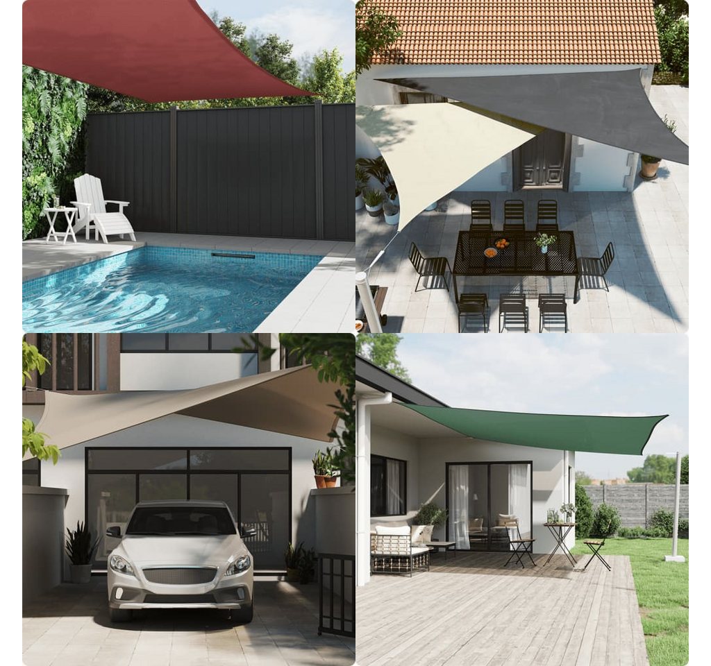 furnicato Sonnensegel Dreieckiges 2,5 x 2,5 x 3,5 m Dunkelgrün, (1-tlg), UV-beständiger Sonnenschutz mit Edelstahlösen für den Garten