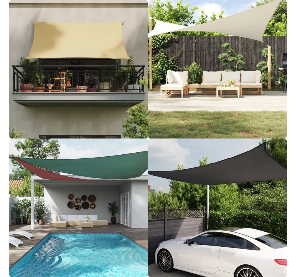 furnicato Sonnensegel Dreieckiges 2,5 x 2,5 x 3,5 m Dunkelgrün, (1-tlg), UV-beständiger Sonnenschutz mit Edelstahlösen für den Garten Bild 2