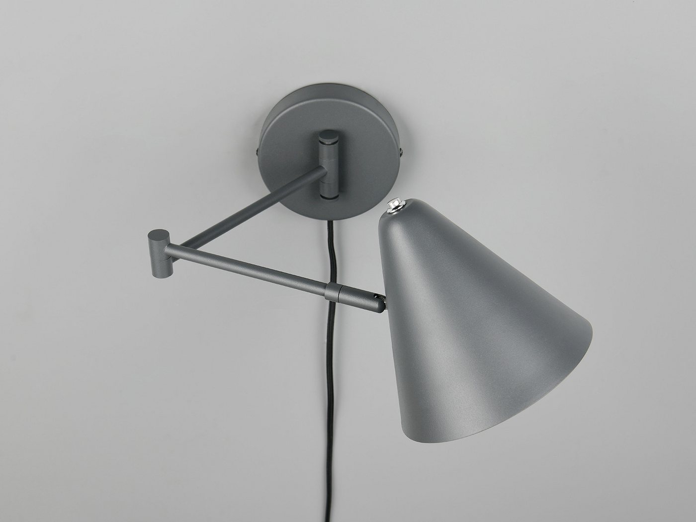 TRIO Leuchten LED Wandleuchte mit Schalter, Stecker & Kabel, Höhe 16cm, dimmbar, LED wechselbar, Warmweiß, Schwenkarm Ausladung max. 54cm, Wandlampe, Leselampe inkl. E14 LED Bild 5