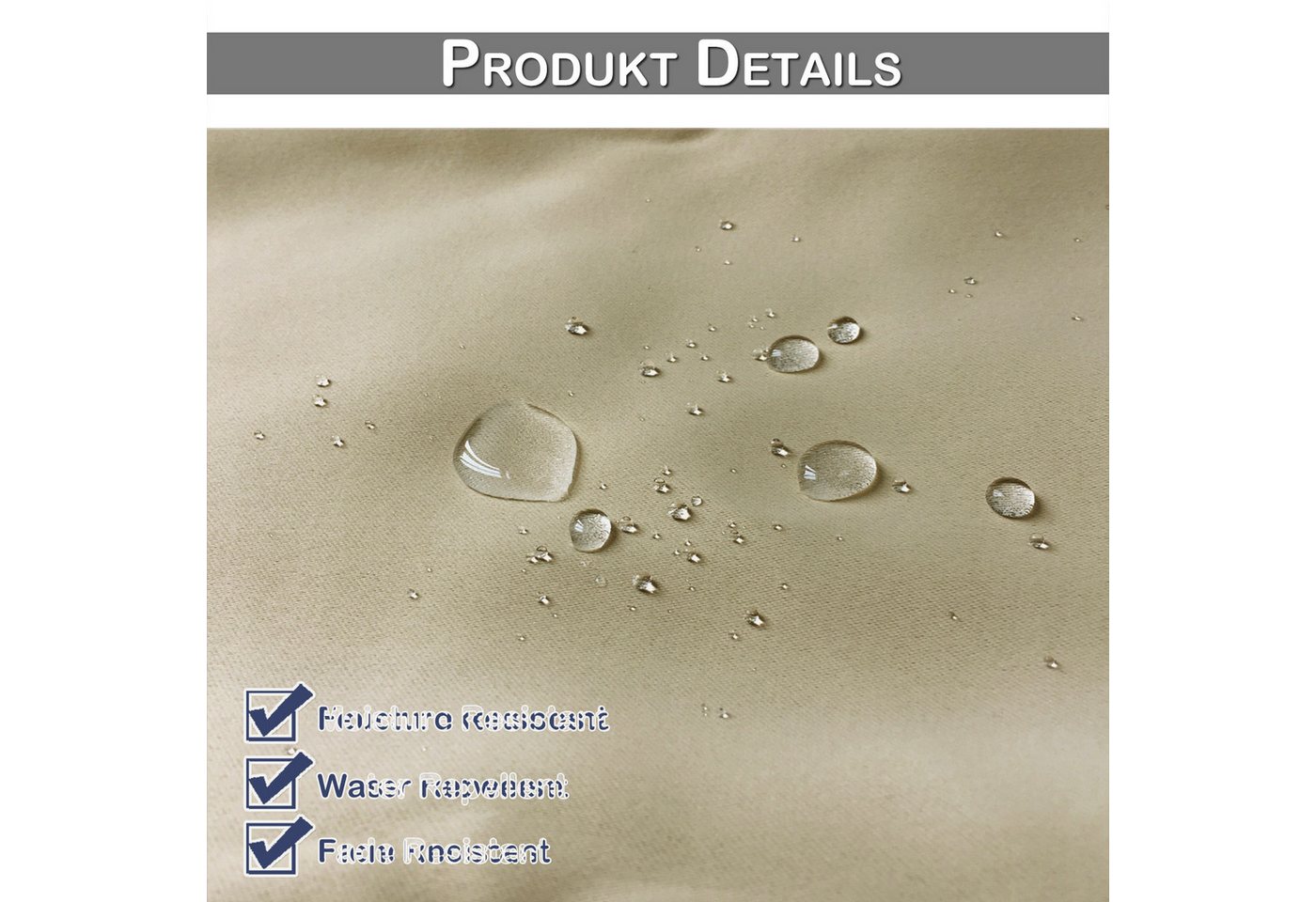 Lapamax Outdoorvorhang Wasserfest Sonnenschutz Winddicht Gardine mit Klettband, 1/2 Stück (2 St), Schlaufen, Polyester, UV-Schutz Outdoor gardinen, für Balkon Terrasse Pergola Pavillon Bild 4
