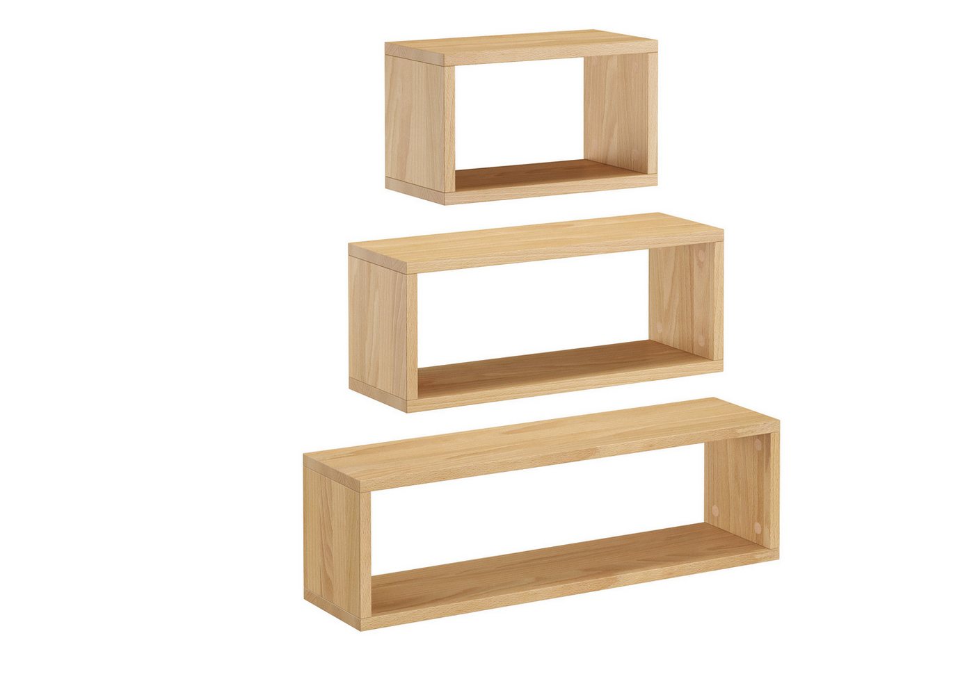 ERST-HOLZ Wandregal Holzablage schwebender Nachttisch Wandregal Buche Größe wählbar Bild 3