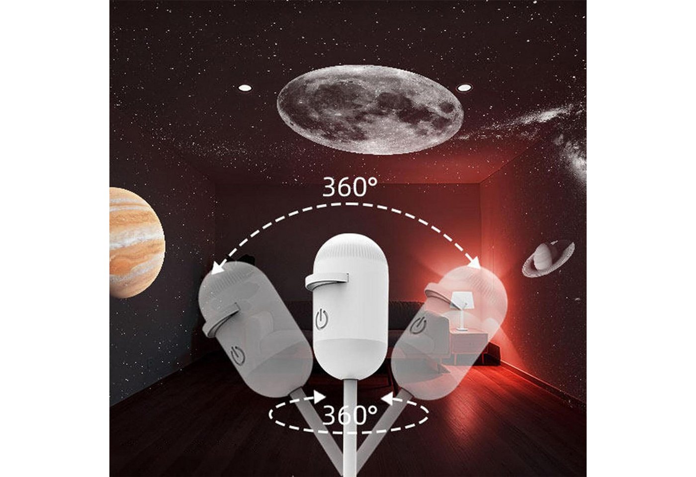 FELIXLEO LED-Sternenhimmel 2-in-1 Sternenhimmel Projektor mit Nachtlicht USB 12 Projektionen