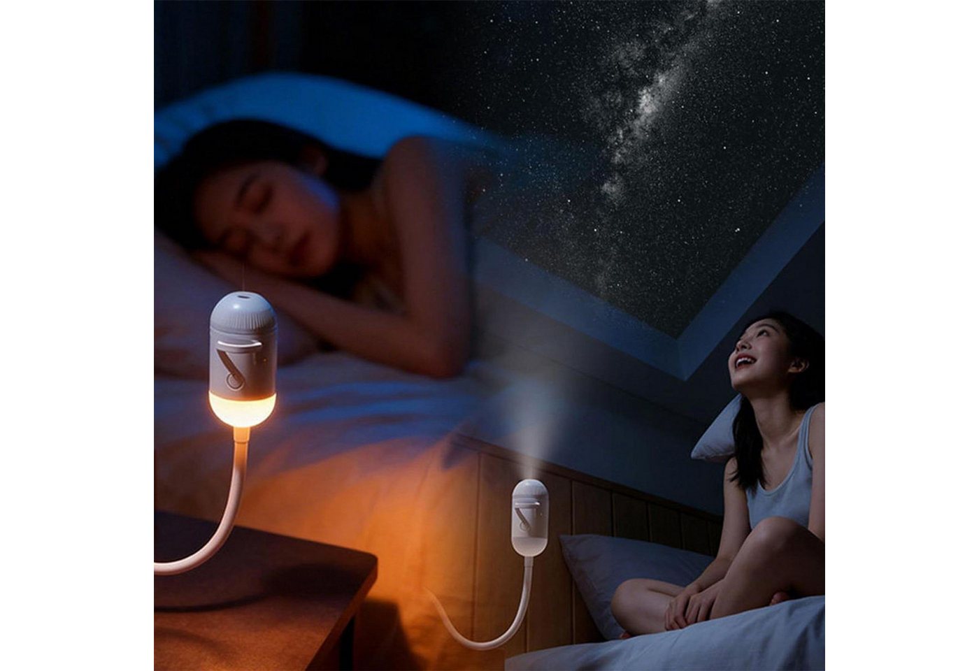 FELIXLEO LED-Sternenhimmel 2-in-1 Sternenhimmel Projektor mit Nachtlicht USB 12 Projektionen Bild 5