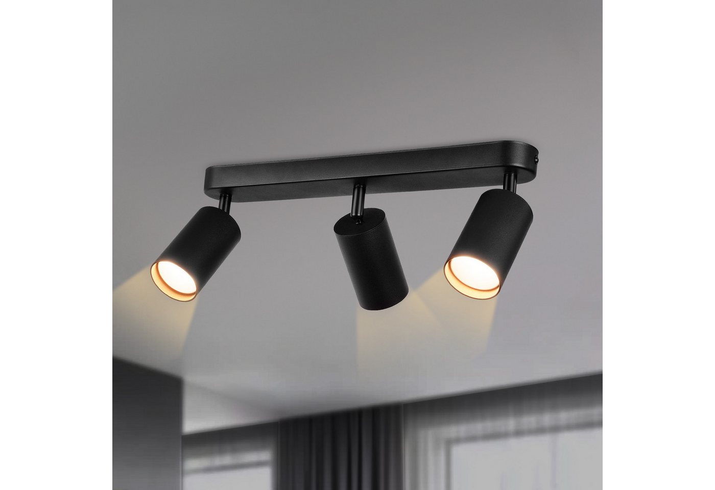 STANBOW Deckenstrahler LED-Deckenstrahler 1/3 Fassung GU10 Deckenleuchte 350° drehbar, ohne Leuchtmittel, Warmweiß, Tageslichtweiß, Einfache Installation,warmweiß,2 Befestigungsmöglichkeiten, Büro 2St. Bild 4