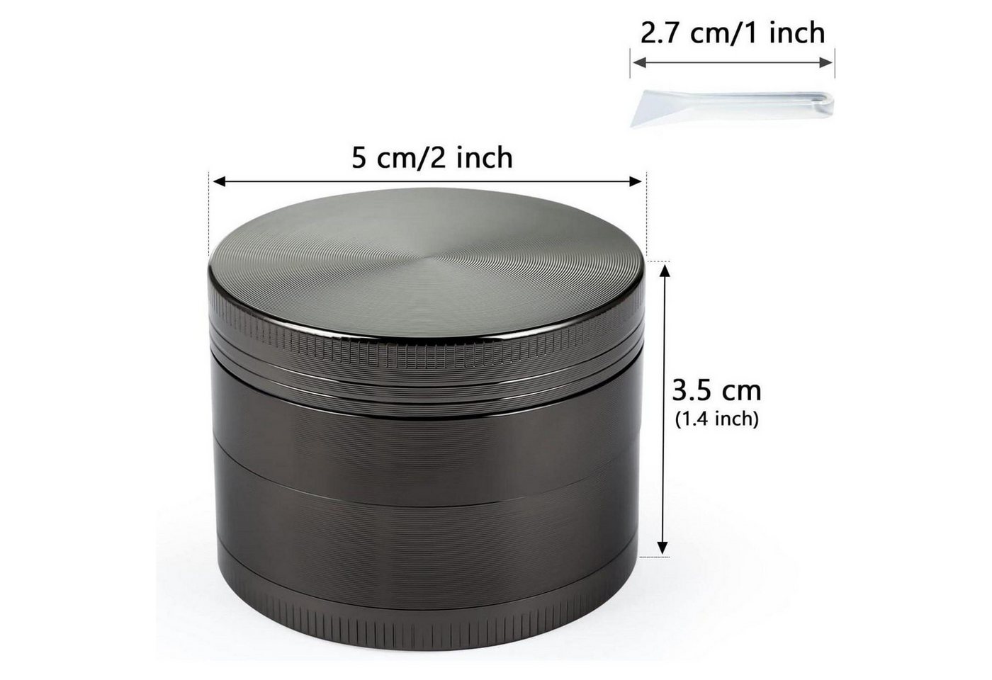 LuxusKollektion Kräutermühle Kräutermühle Pollen Grinder Zinklegierung 4teilig Nicke Schwarz Bild 3