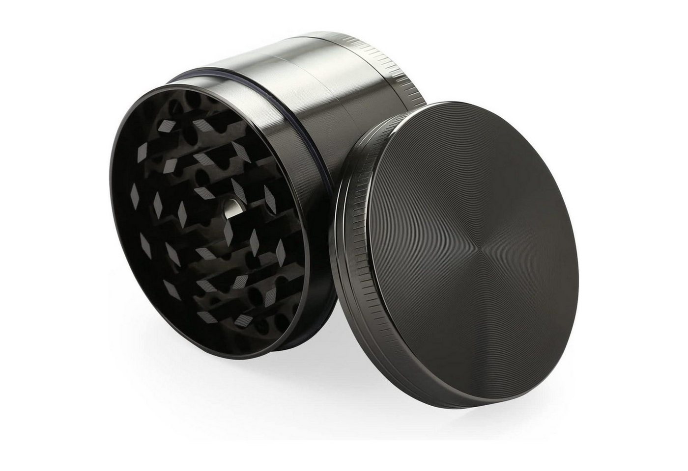 LuxusKollektion Kräutermühle Kräutermühle Pollen Grinder Zinklegierung 4teilig Nicke Schwarz Bild 5