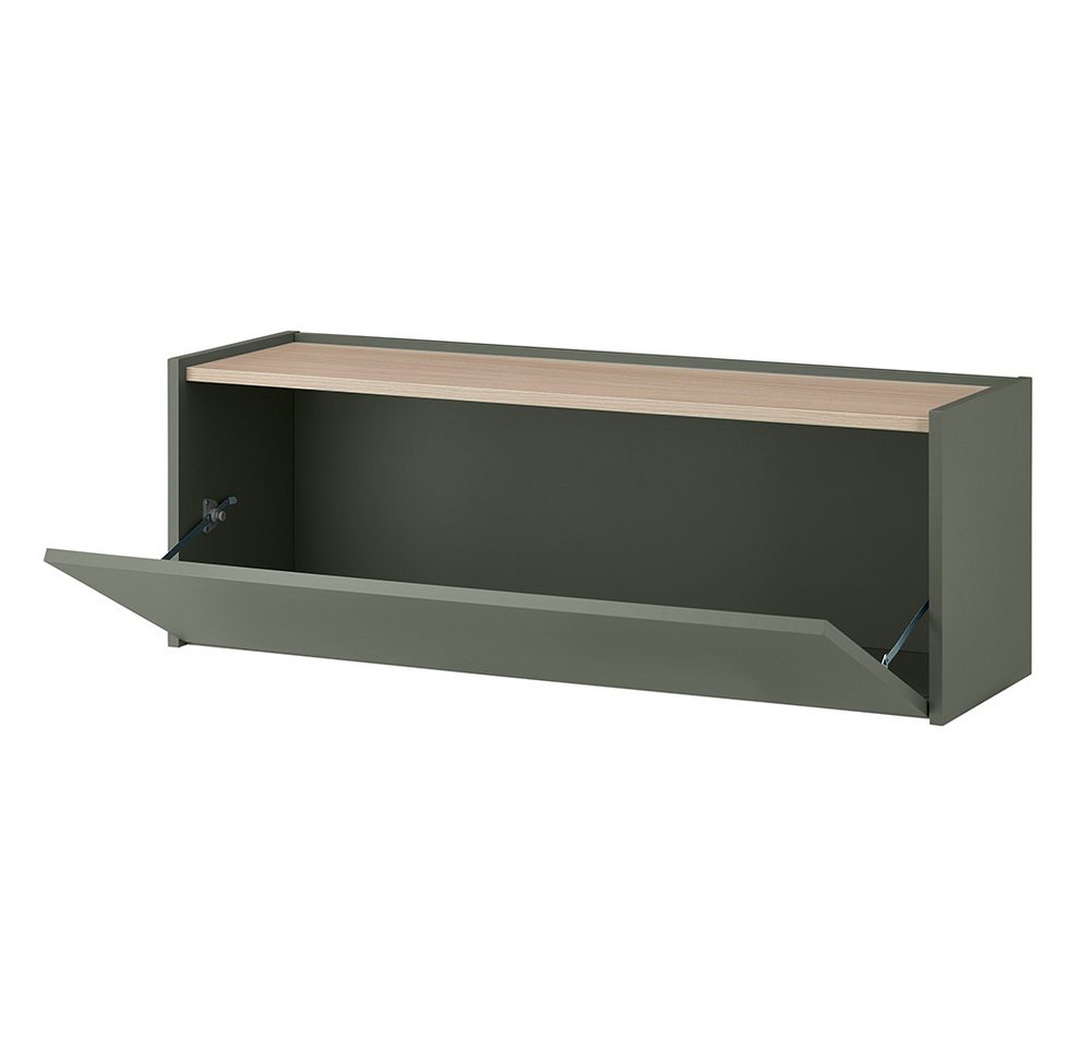 Lomadox Hängeschrank CRISP-61 grün mit Eiche Nb., grifflos, 1 Klappe, 100 cm breit Bild 5