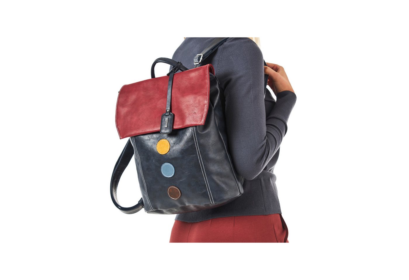 Rieker Cityrucksack, Freizeitrucksack, Shoppingrucksack mit bunten Akzenten
