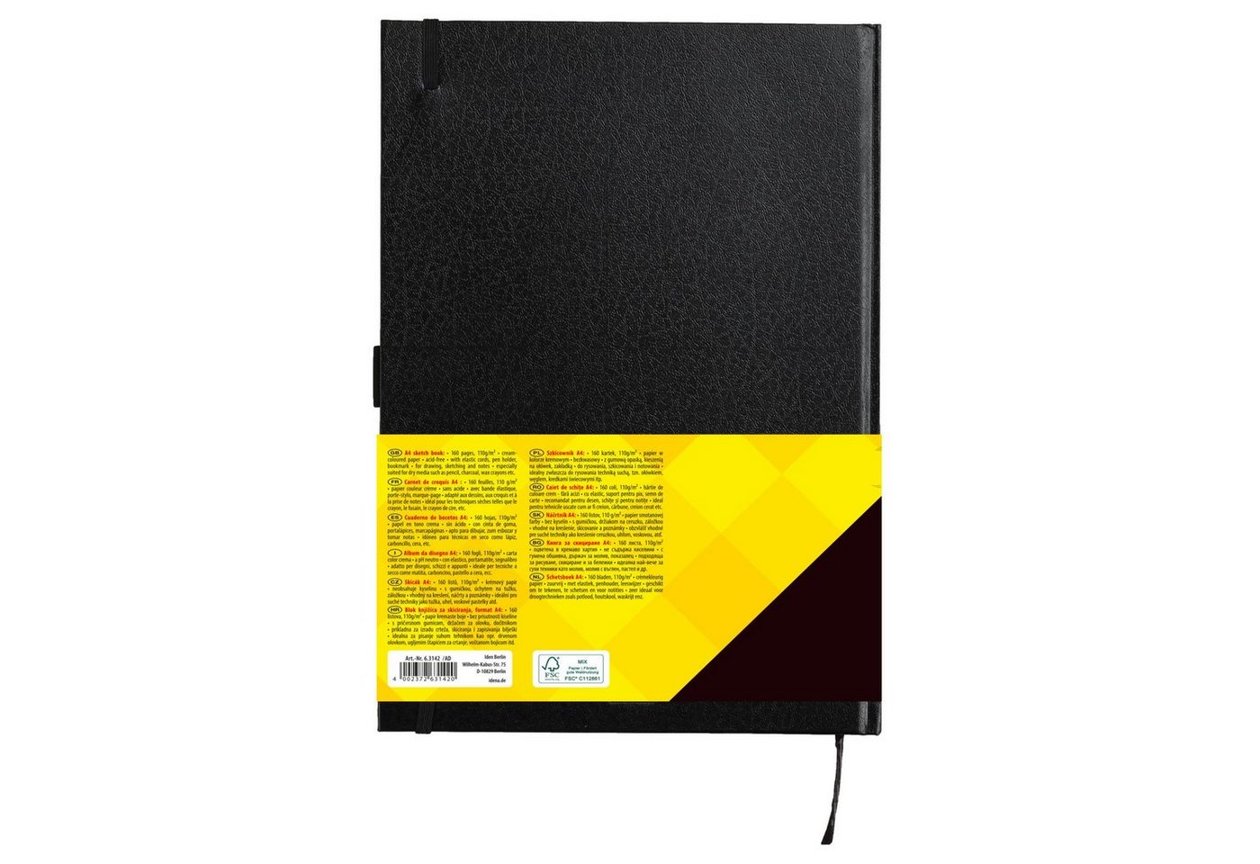 Idena Skizzenblock Idena 63142 - Skizzenbuch, A4, blanko, 80 Blatt, 110 g/m², Hardcover Bild 2