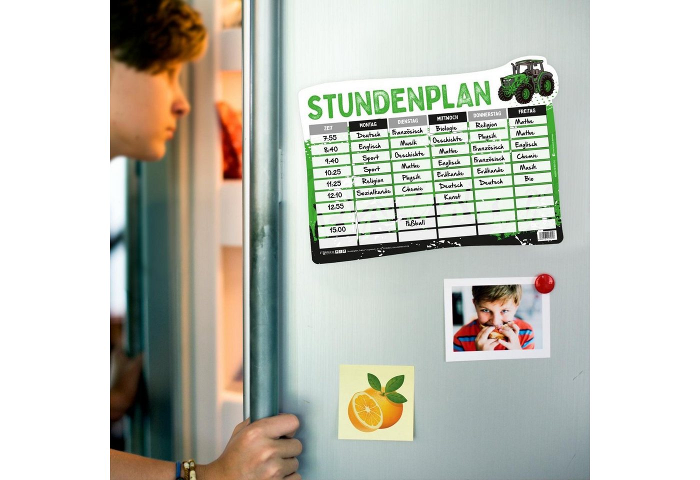 itenga Schülerkalender itenga Stundenplan magnetisch Motiv Traktor 31 x 22,5cm