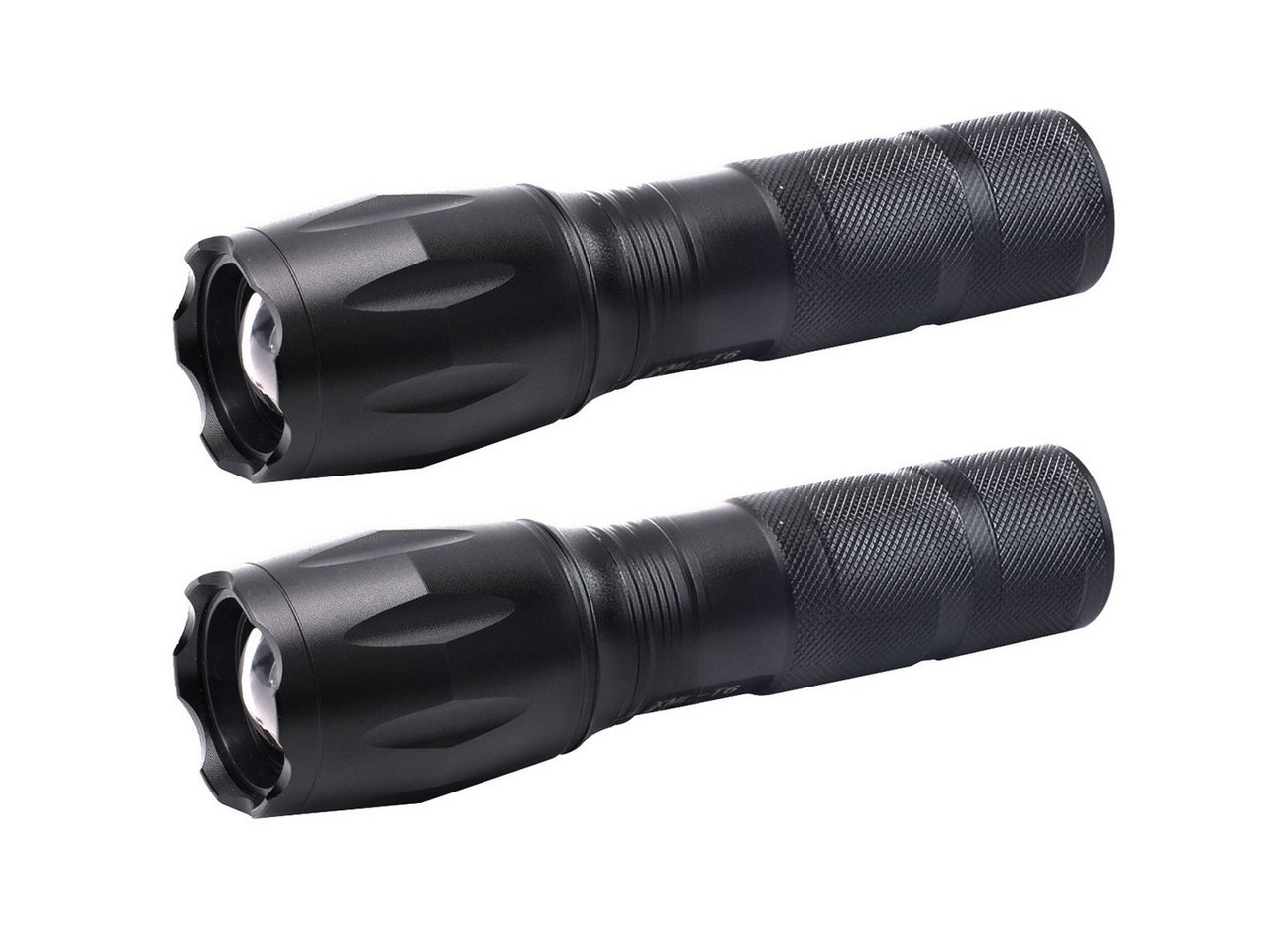 Casativo LED Taschenlampe Cree LED-Taschenlampe 260lm mit Powerbank 200m Reichweite IP44 (2-St., 1er-Set & 2er-Set), wiederaufladbar, Zoom & USB, Notfallmodi Bild 2