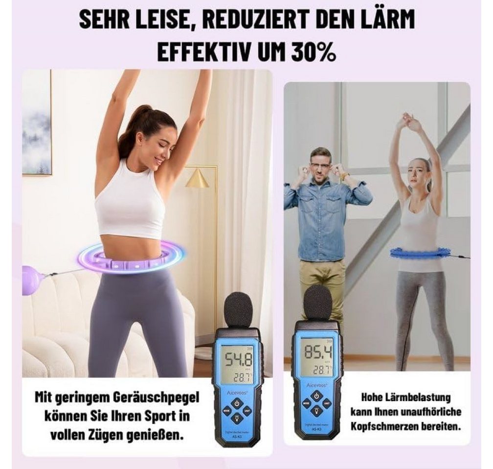 Vivitar Hula-Hoop-Reifen Verstellbarer Hula Hoop Reifen für Erwachsene mit LED-Beleuchtung (einfach zu bedienen, fördert Durchblutung, Koordination & Ganzkörpertraining, Fitnessgerät für Zuhause, Fitnessstudio oder Outdoor, abnehmbar), leise und tragbar, Silikon-Massage-Design für Bauch, Taille, Rücken Bild 5