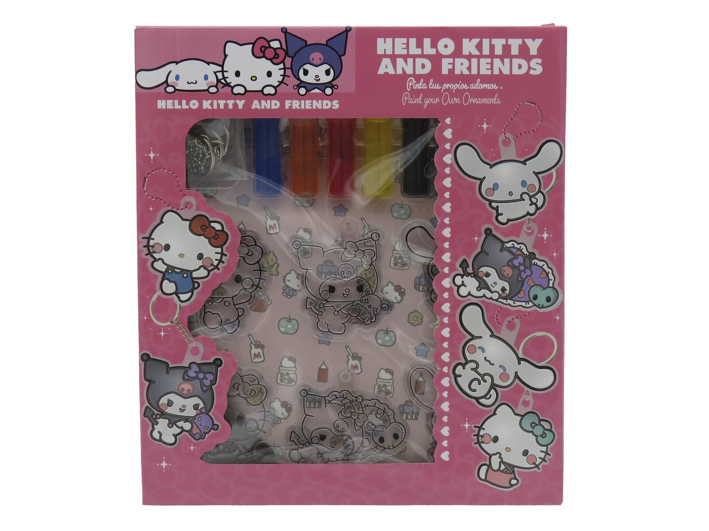 Hello Kitty Kreativset - Bastelset Anhänger bemalen 6 Motive 8 Farben 6 Schlüsselringe Kinder, (20-tlg)