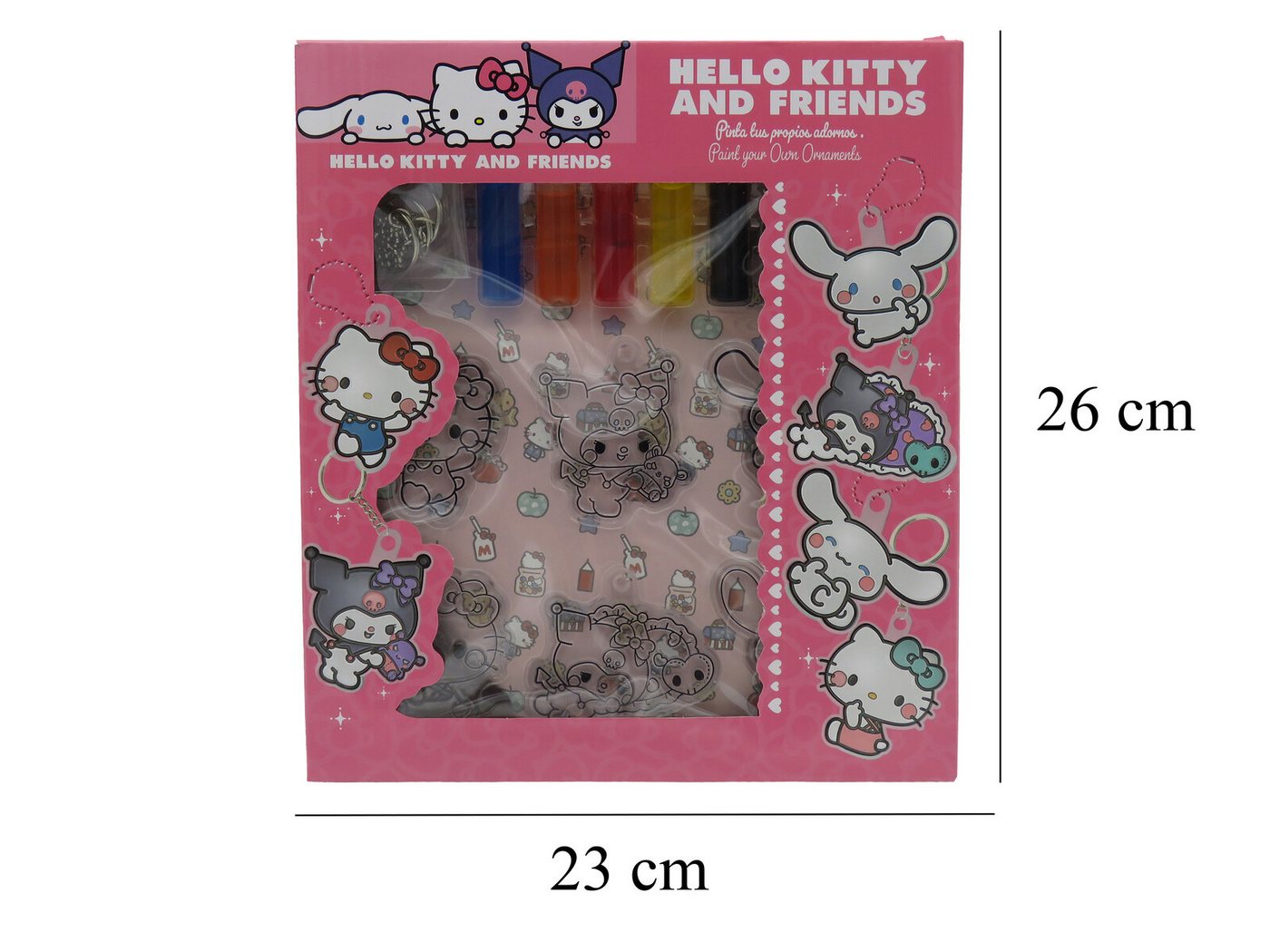 Hello Kitty Kreativset - Bastelset Anhänger bemalen 6 Motive 8 Farben 6 Schlüsselringe Kinder, (20-tlg) Bild 2