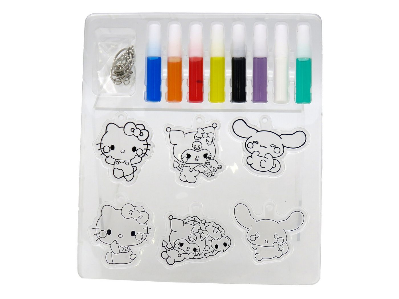 Hello Kitty Kreativset - Bastelset Anhänger bemalen 6 Motive 8 Farben 6 Schlüsselringe Kinder, (20-tlg) Bild 3