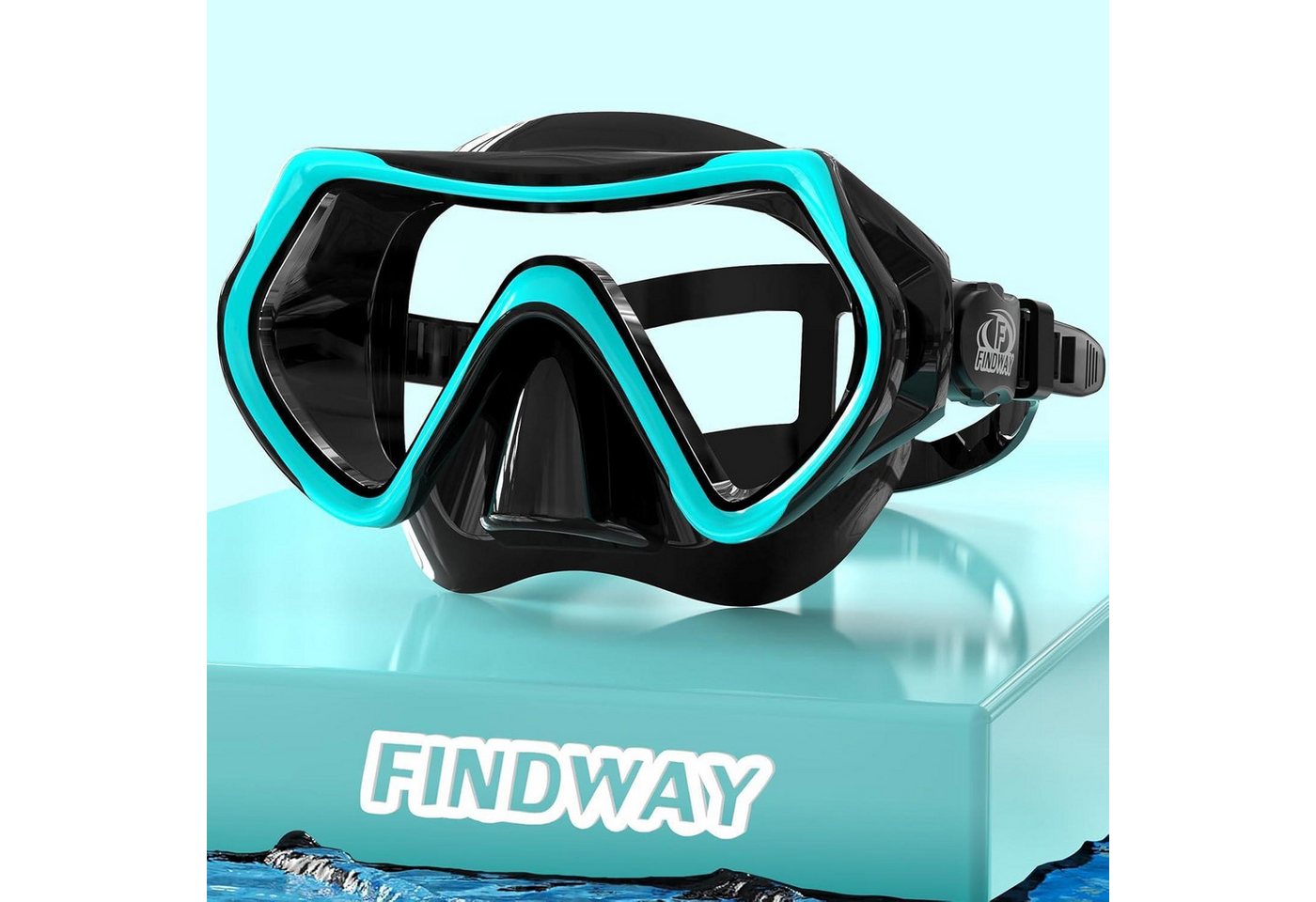 LuxusKollektion Tauchermaske Taucherbrille mit HD Glas für Erwachsene, verstellbares Silikonband
