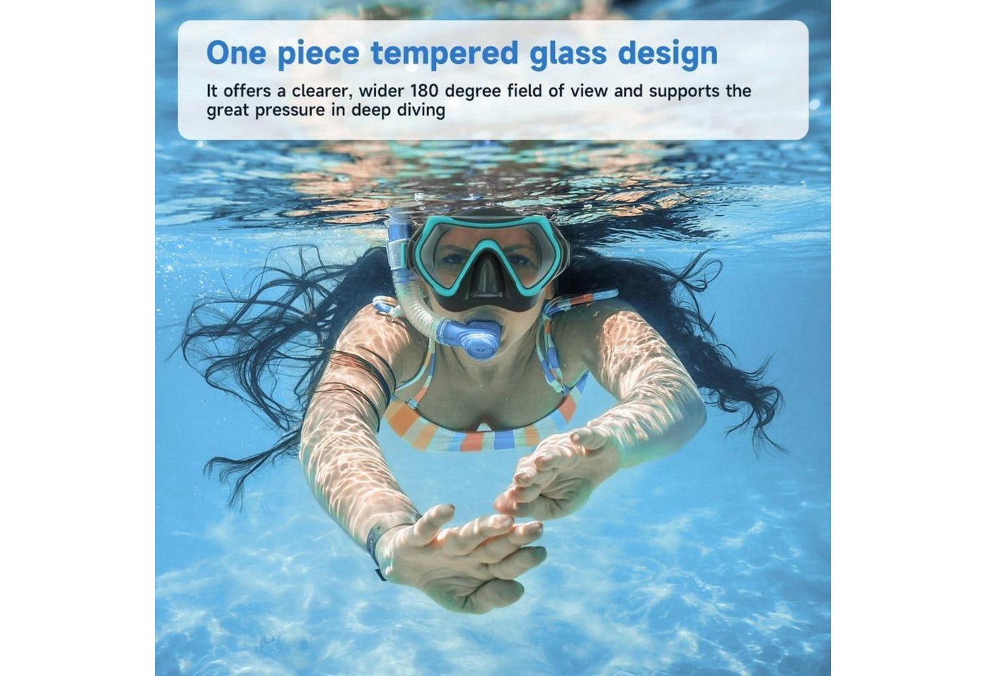 LuxusKollektion Tauchermaske Taucherbrille mit HD Glas für Erwachsene, verstellbares Silikonband Bild 3