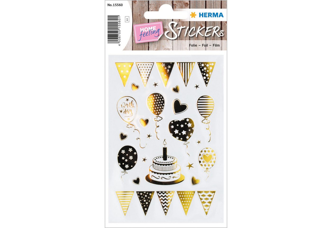 HERMA Sticker Herma Sticker CREATIVE Birthday Birthday Party Goldfolie 1 Bl