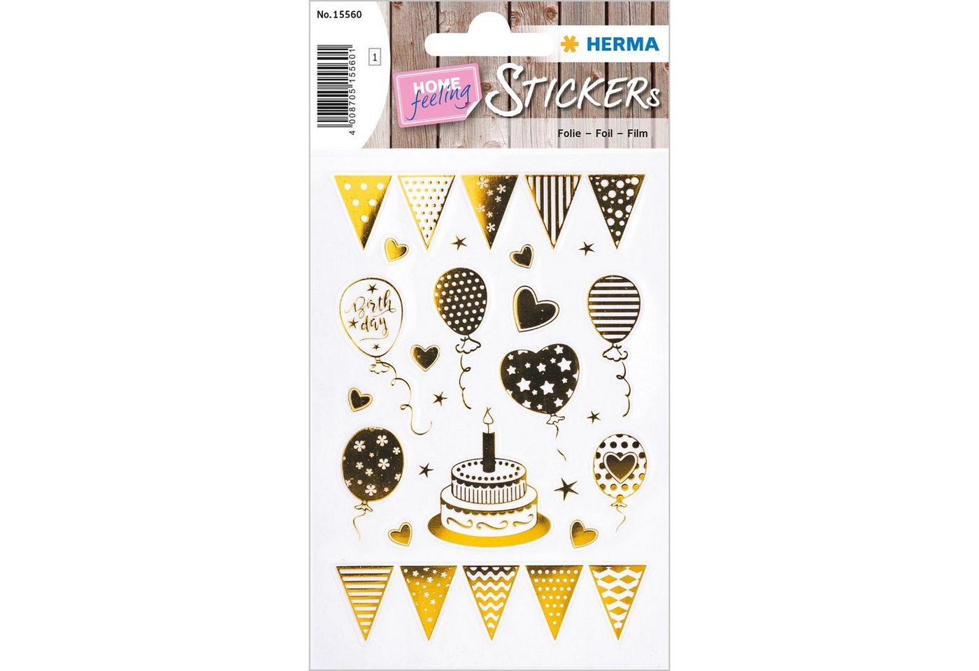 HERMA Sticker Herma Sticker CREATIVE Birthday Birthday Party Goldfolie 1 Bl Bild 2