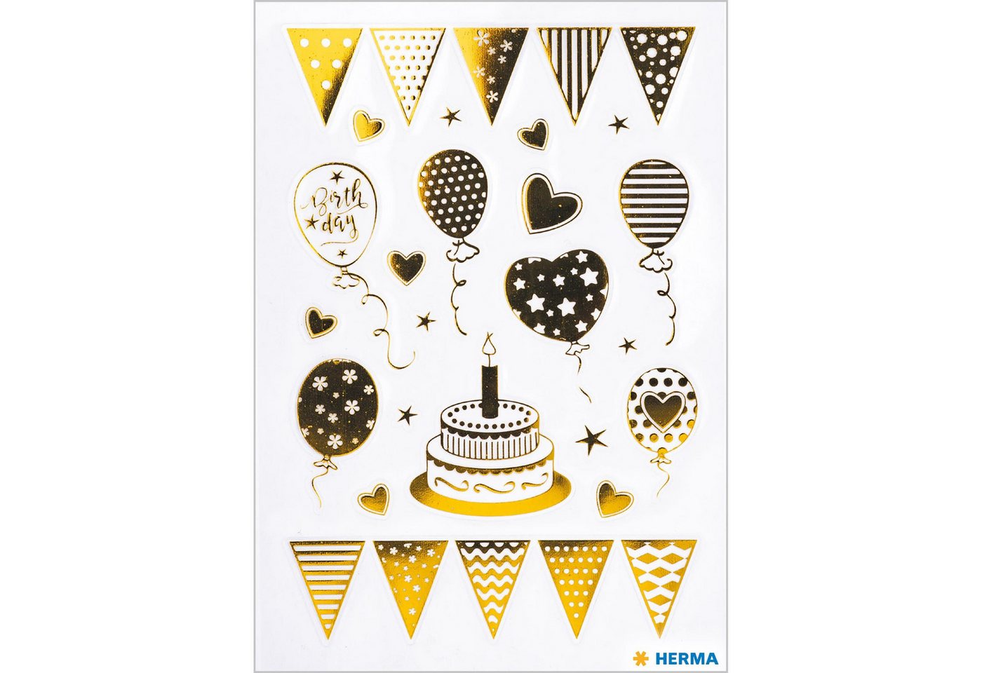 HERMA Sticker Herma Sticker CREATIVE Birthday Birthday Party Goldfolie 1 Bl Bild 3