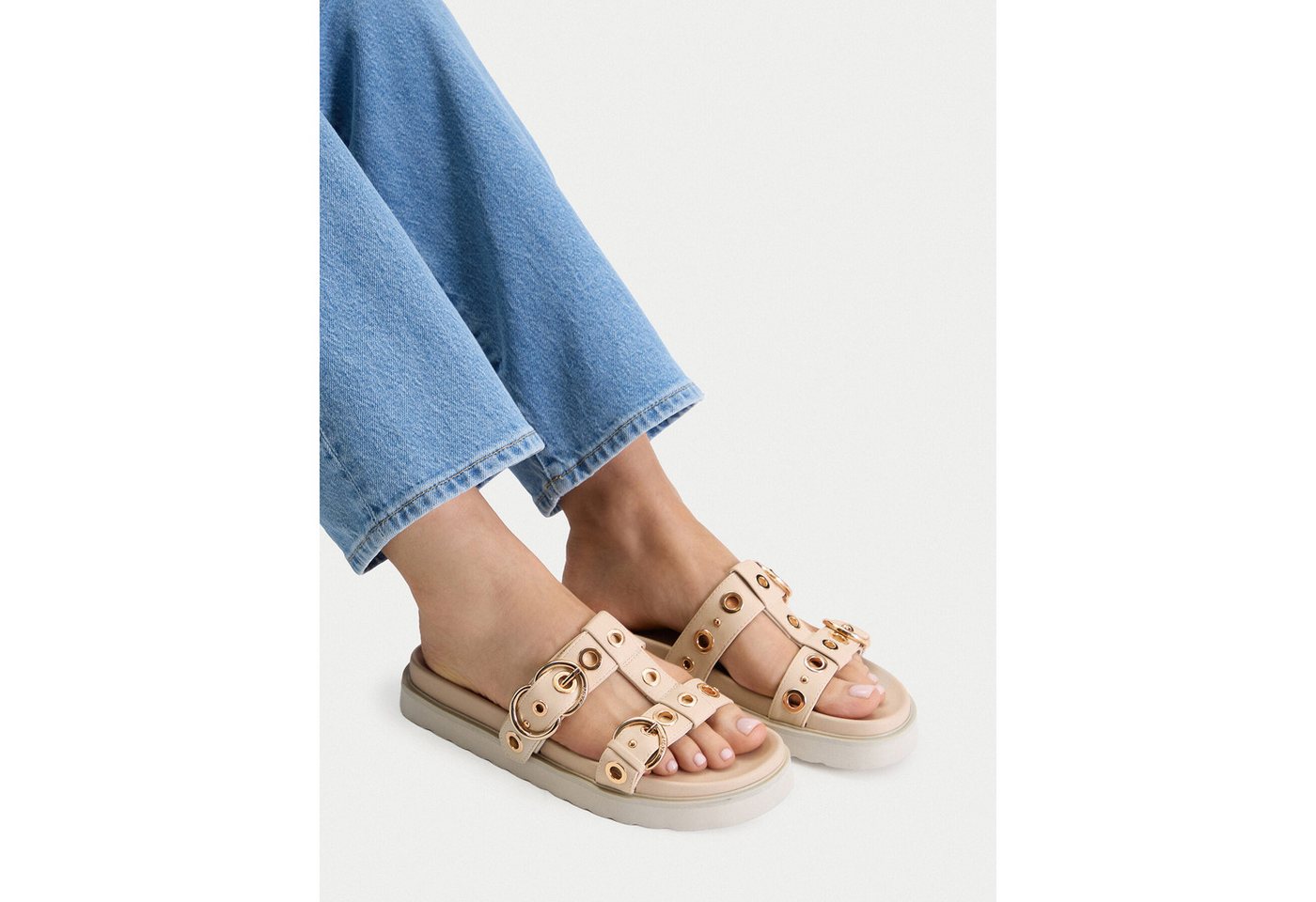 Mexx Mexx Damen-Flip-Flops Beige Badepantolette Bild 3