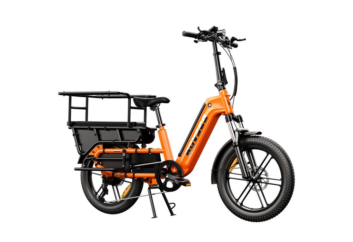 SISIGAD E-Bike Cityrad 20'' E-Lastenrad Longtail mit Kindersitz – 250W Motor, 48V 15Ah Akku, Heckmotor, 720 Wh, E-Cargo Bike Fat Tire E-Bike, 55 km Reichweite und 204 kg Zuladung Bild 5