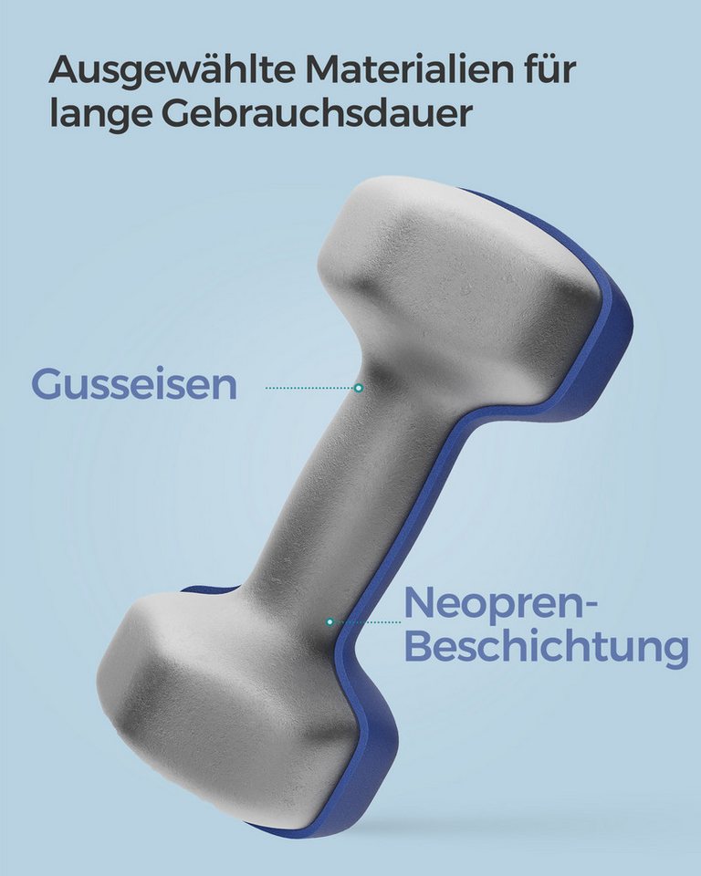 SONGMICS Kurzhantel Hantelset, Kurzhanteln, Hexagon, Neopren-Beschichtung, für Zuhause, (2er Set Neopren-Beschichtung, Hantelset, Kurzhanteln, Hexagon), 2 x 4 kg, Krafttraining, Workout, Fitnesstraining, für Zuhause Bild 4