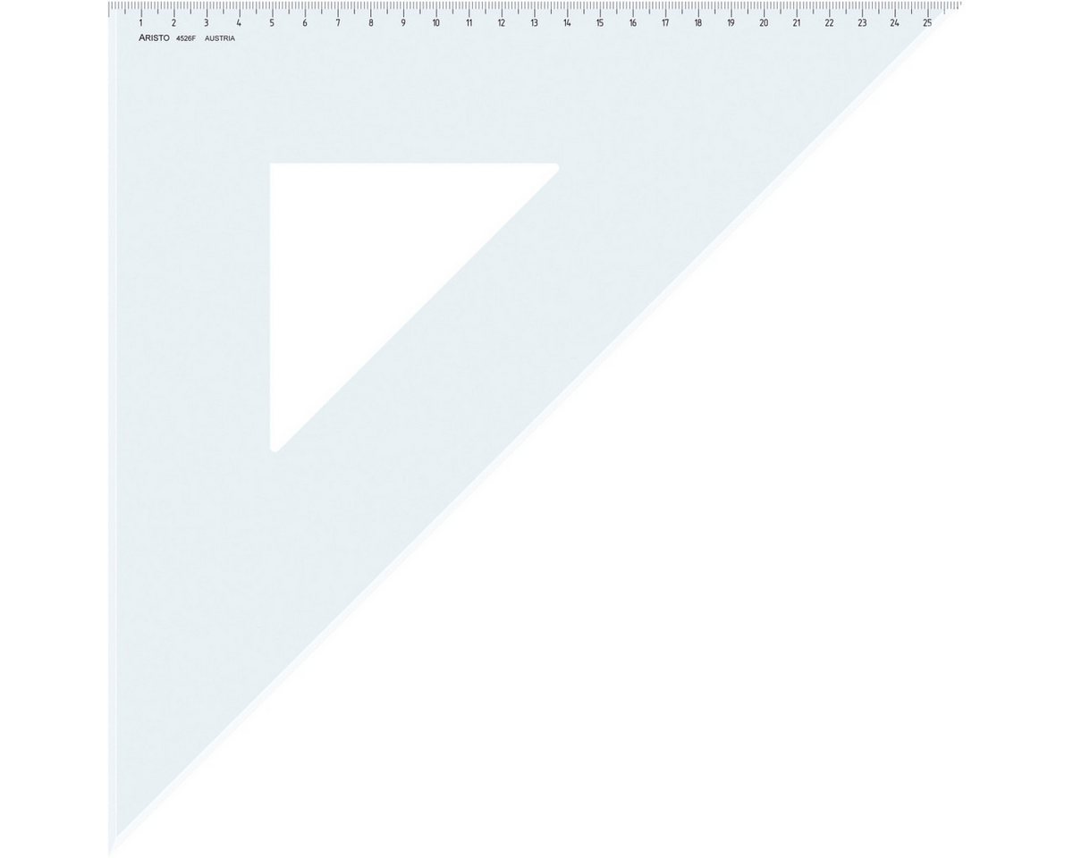 ARISTO Geodreieck Dreieck 45 Grad mit Facette Acryl 368mm transparent