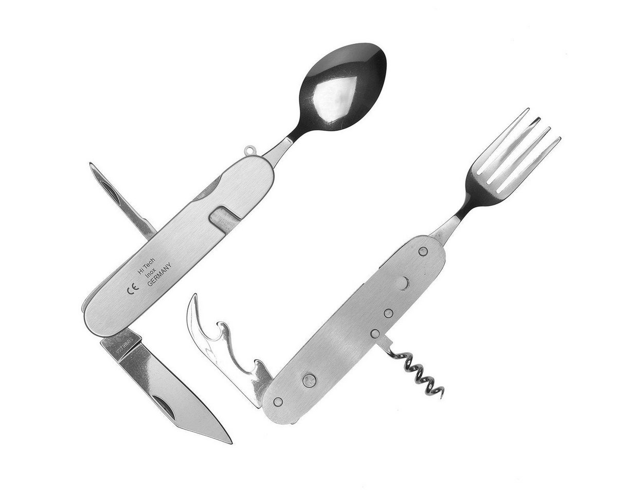 May Survival Knife Camping-Besteck - 6-fach Multi-Tool-Besteck - Klapp-Besteck inkl.