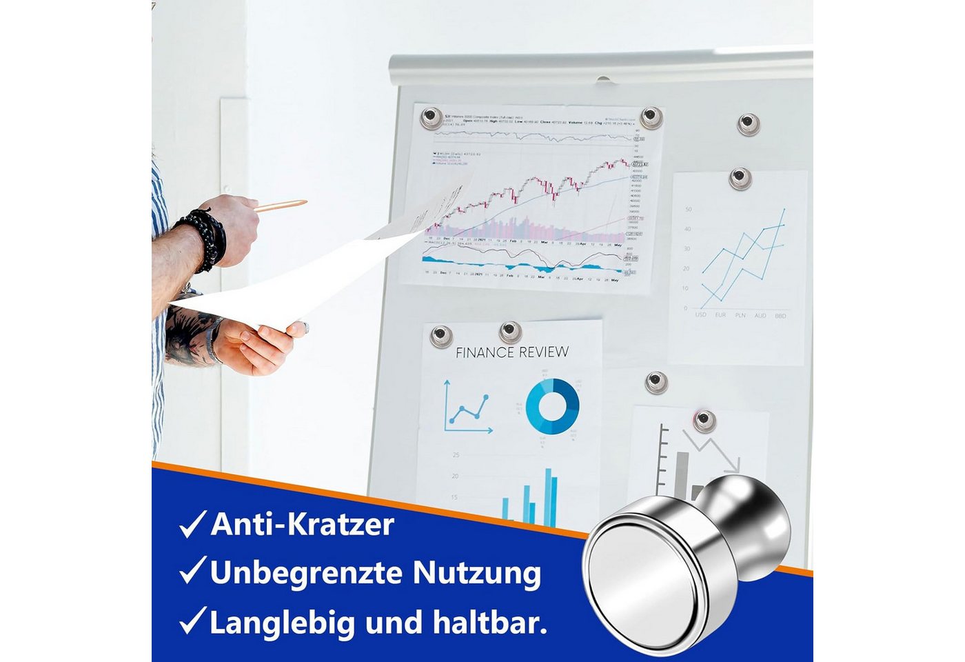 BlingBin Magnet 30 Stück Magnete Stark für Magnettafel, Kühlschrank, Pinnwand (2er Set, 60-St., 1,6*1,2*1,2cm), Neodym Magnete Extra Stark,Tragbare Größe Bild 2