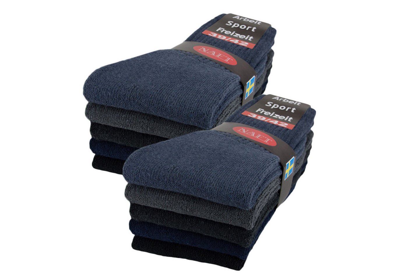 sockenkauf24 Tennissocken 10, 20, 30 Paar Sportsocken Arbeitssocken Herren & Damen (Gemischt, 10-Paar, 43-46) Socken Baumwolle 10100 Bild 3