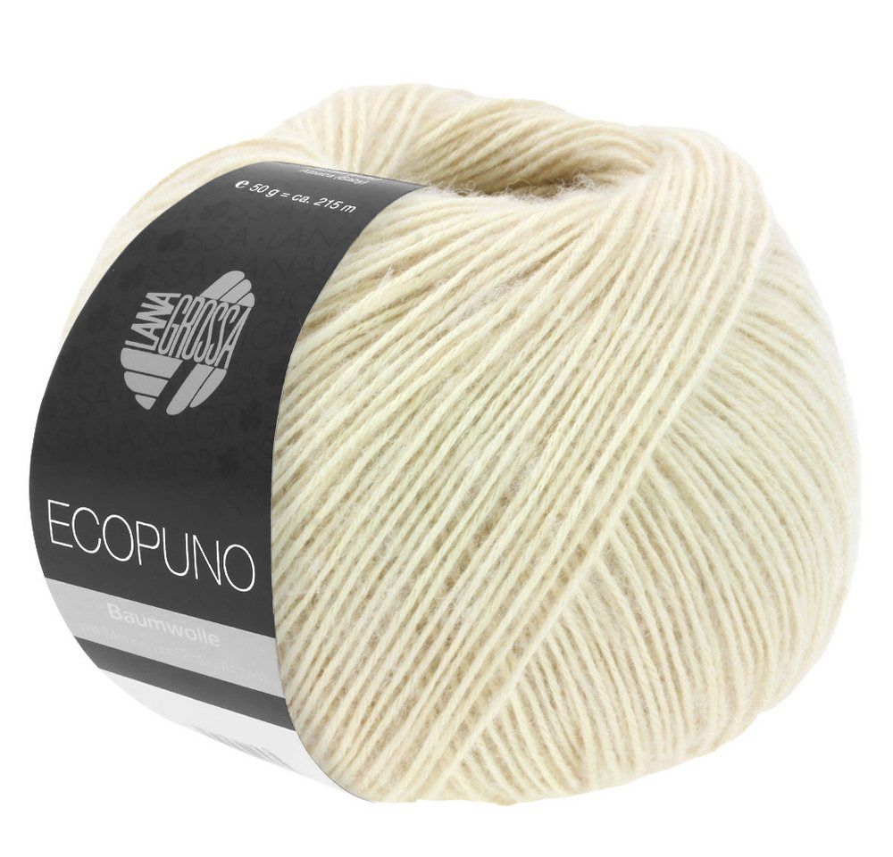 LANA GROSSA ECOPUNO Häkelwolle, 215 m (50 g), leichte, edles Alpaka, Merino, Baumwollgarn Bild 3