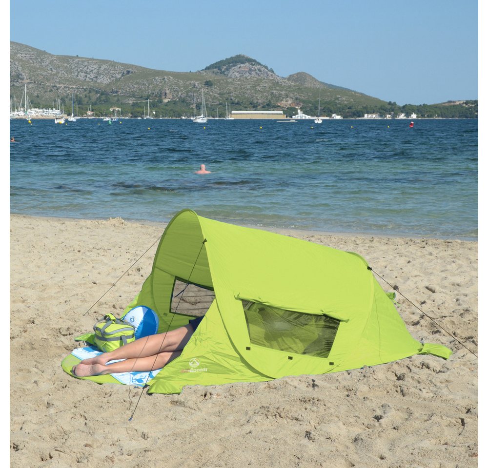outdoorer Strandmuschel Zack Premium grün, UV 80, mit Fenstern, Pop-up Bild 2