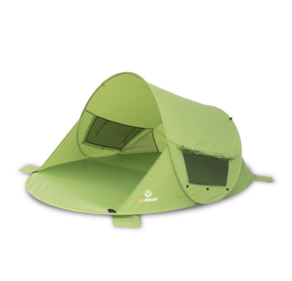 outdoorer Strandmuschel Zack Premium grün, UV 80, mit Fenstern, Pop-up Bild 3