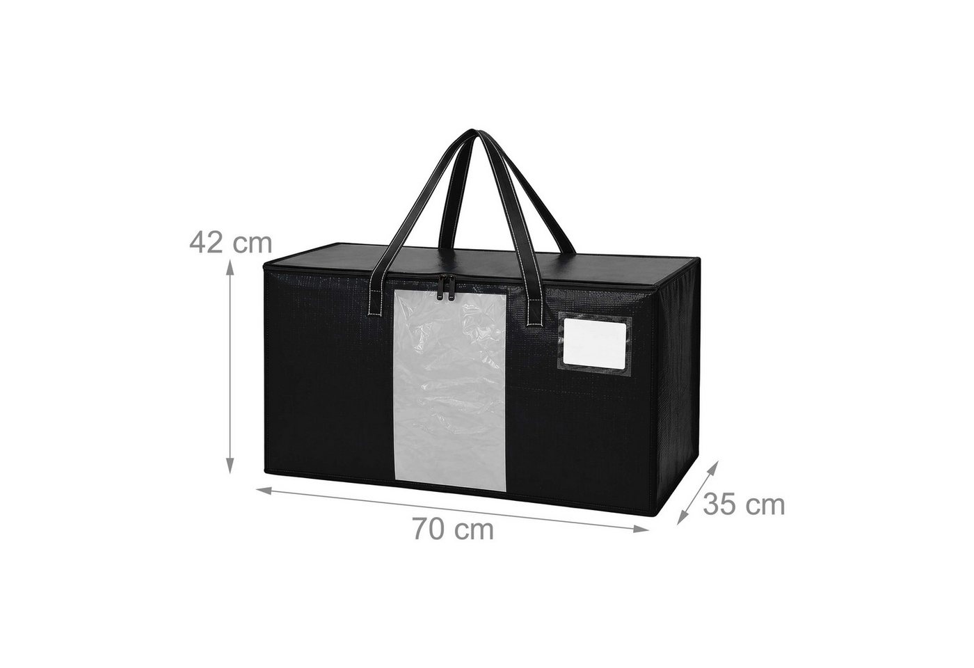 relaxdays Aufbewahrungstasche Umzugstasche 100 Liter, schwarz, 4er Pack