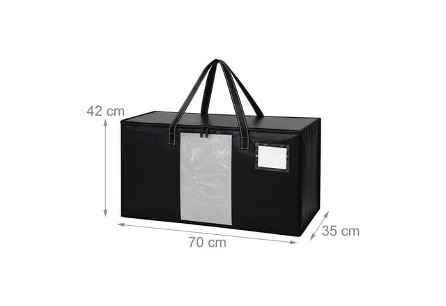 relaxdays Aufbewahrungstasche Umzugstasche 100 Liter, schwarz, 4er Pack