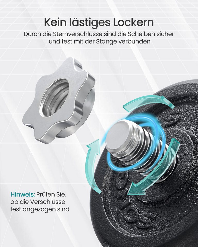 SONGMICS Hantel-Set verstellbares Hantelset aus Gusseisen, Kurzhanteln für Workout, 2 x 25 kg, aus Gusseisen, verstellbar, für Zuhause Bild 2