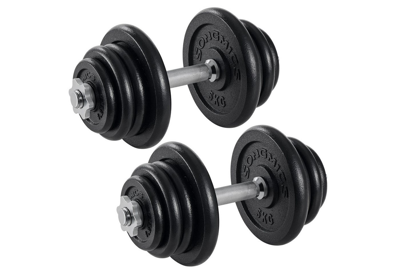 SONGMICS Hantel-Set verstellbares Hantelset aus Gusseisen, Kurzhanteln für Workout, 2 x 25 kg, aus Gusseisen, verstellbar, für Zuhause Bild 3