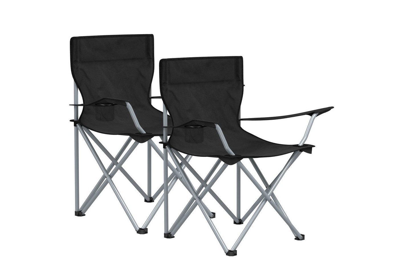 SONGMICS Campingstuhl Klappstuhl für Outdoor, Angelstuhl mit Armlehnen und Getränkehalter, 2er Set, tragbar, klappbar, bis 120 kg belastbar, für Camping, Garten Bild 3