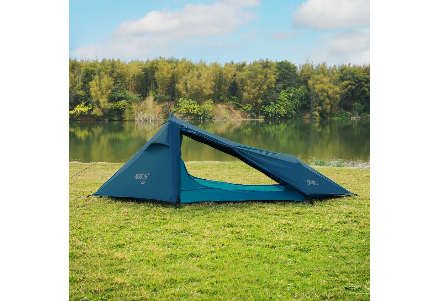 NILS CAMP Biwakzelt SKYAIR 2 Ultralight Blau Zelt Trekkingzelt Outdoor, Personen: 2, ultraleichtes Gewicht und geringes Packmaß Bild 4