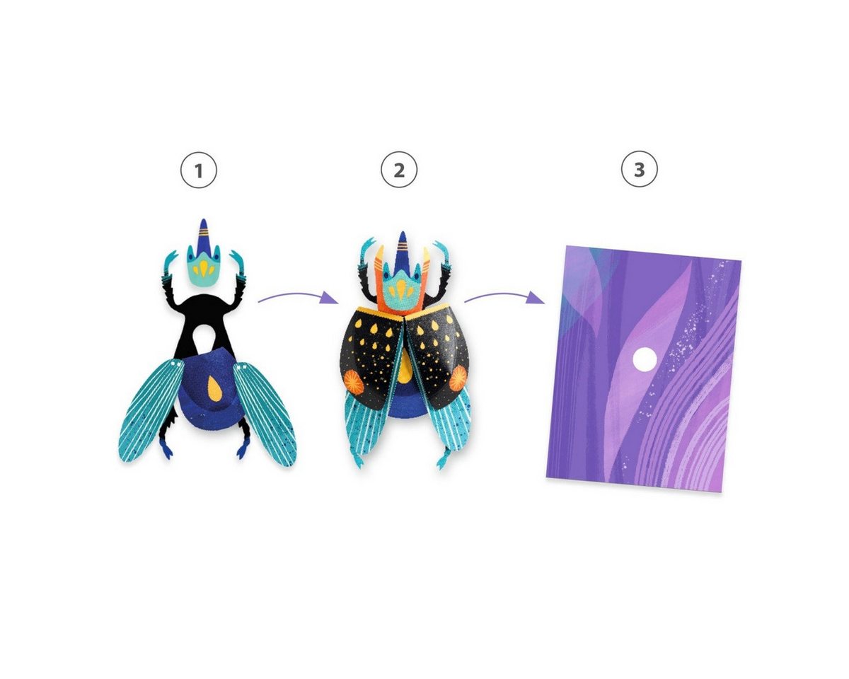 DJECO Kreativset Papierkunst 3D: Käfer Kreativset für Kinder Bild 5