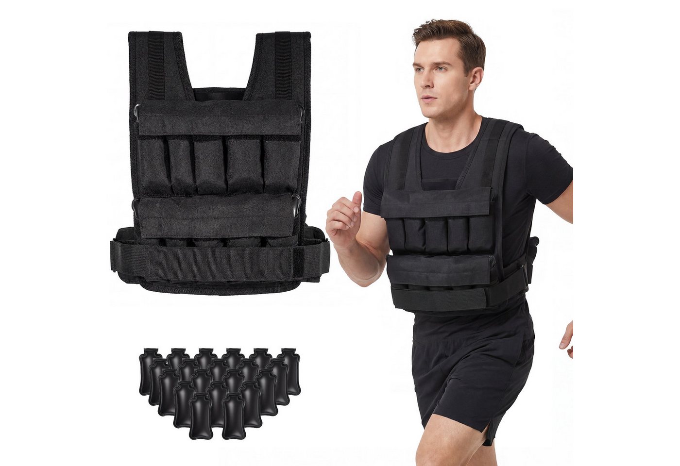 COSTWAY Gewichtsweste, 20/30 kg, Fitnessweste für Krafttraining Bild 2