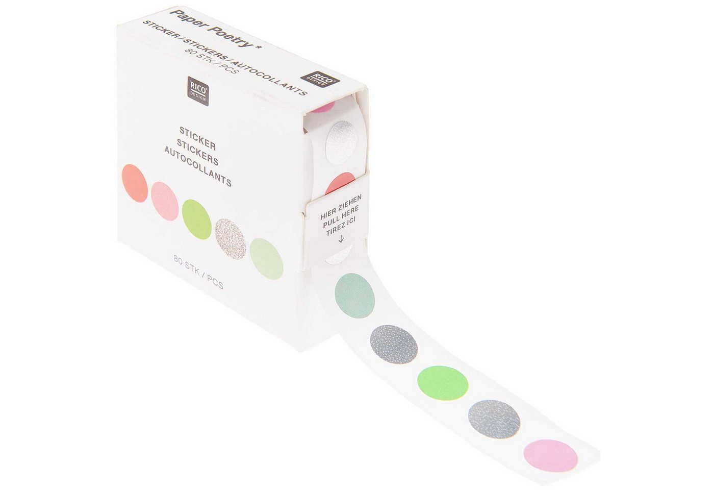Rico Design Aufkleber Stickerrolle, 80 Stück