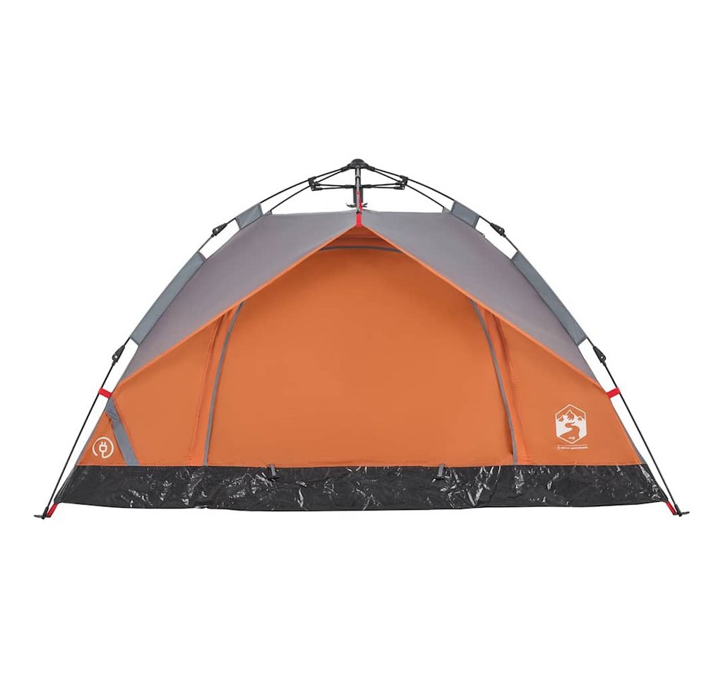 furnicato Faltzelt Campingzelt Kuppel 210x200x135 cm Grau-Orange, (1 tlg), Wetterfestes Familienzelt mit E-Anschluss und integrierten Netzwänden Bild 2