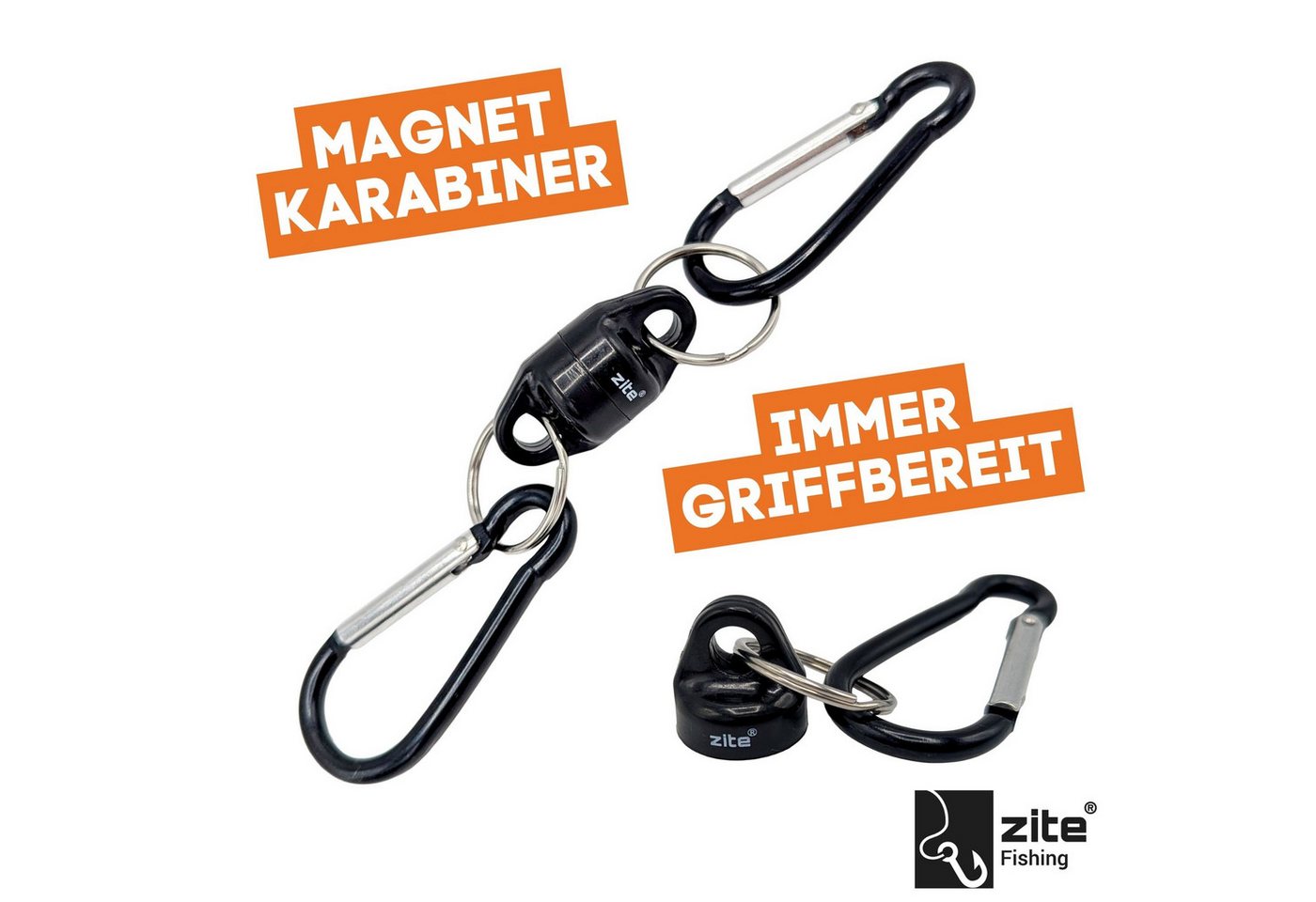 Zite Angelhandschuhe Landehandschuhe 2 Gr. mit Magnet-Karabiner Rutschhemmend & Robust Bild 3