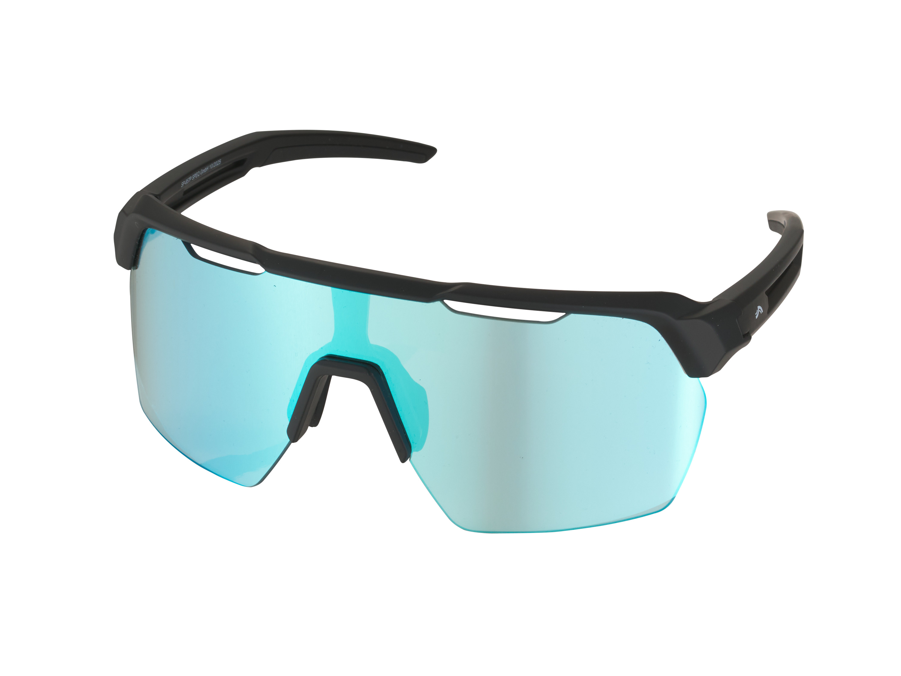 CRIVIT Sportbrille mit Spezialgläsern (Halbrahmen, Schwarz/blau)