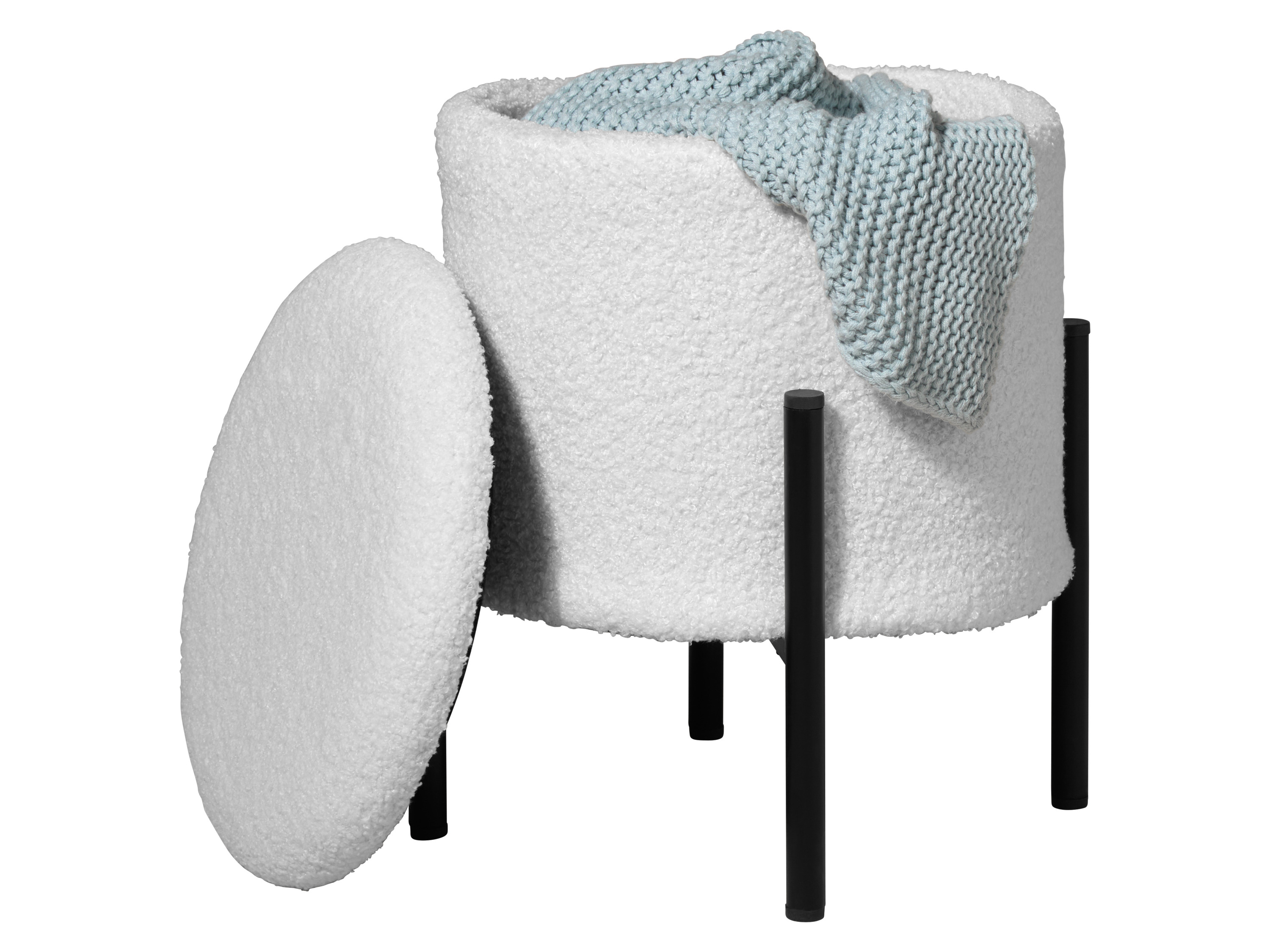 LIVARNO® Hocker mit Staufach (Teddy/Metallbeine) Bild 2